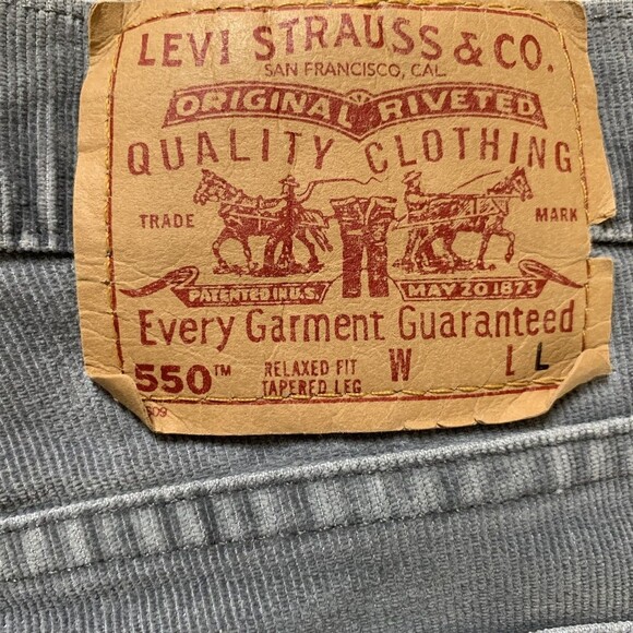 Levis 550 Gray Corduroy Jeans Women 16 L Relaxed Fit Hi-Rise Pin-whale - Picture 6 of 8
